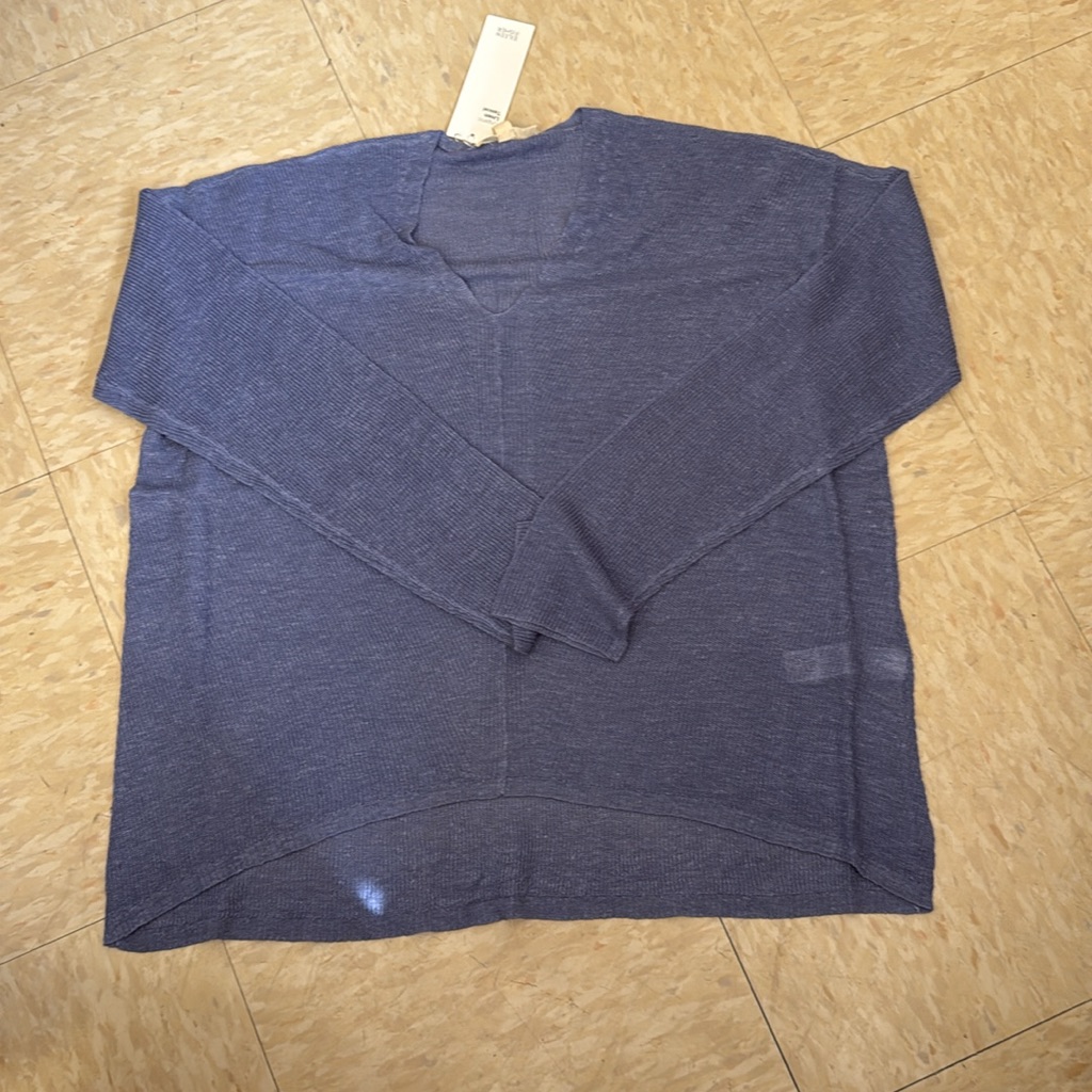 Eileen Fisher Periwinkle Size S/P Boxy Top Organic Linen
